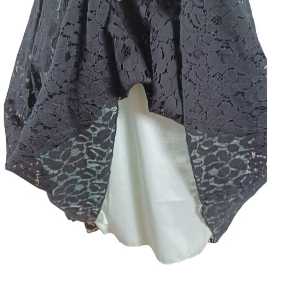 NWT Speechless Mint Lined Lace Skater Dress Sz 9 Leather Trim Floral Overlay 35” - Picture 5 of 9